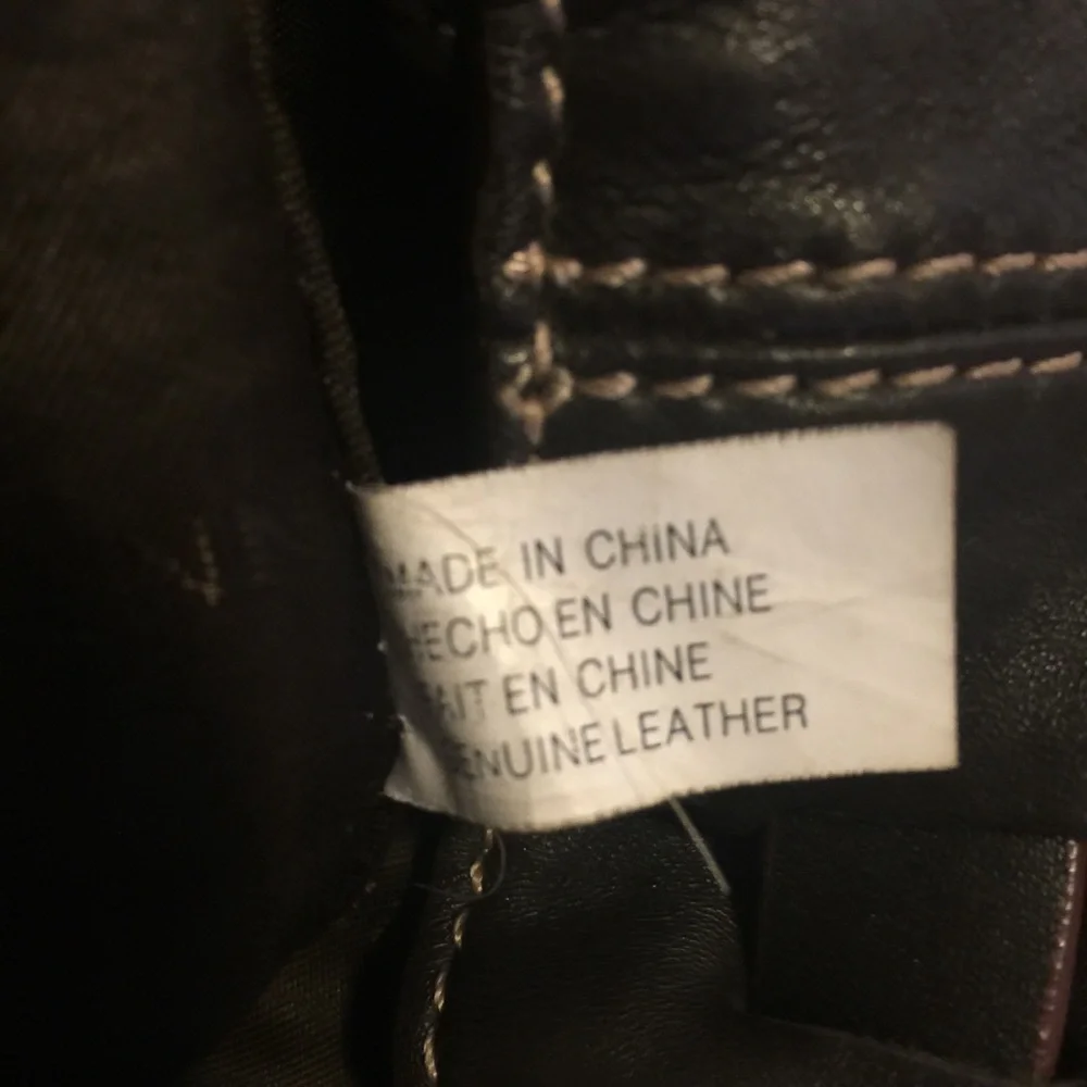 Adrienne Vittadini Black Leather Hobo Bag with Contrast Stitching